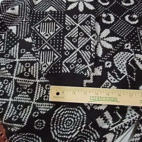 VTG 80s Silver Geometric Sweater Lg/XL Sparkle Witchy Holiday Goth Rock Fairy - Picture 7 of 11
